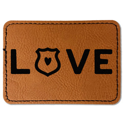 Police Quotes and Sayings Faux Leather Iron On Patch - Rectangle