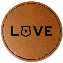 Police Quotes and Sayings Faux Leather Iron On Patch - Round