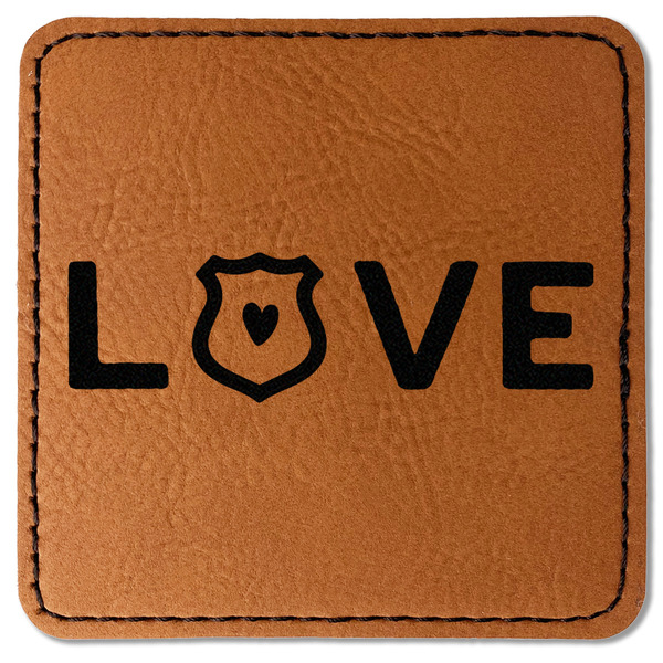 Police Quotes and Sayings Leatherette Patches - Square
