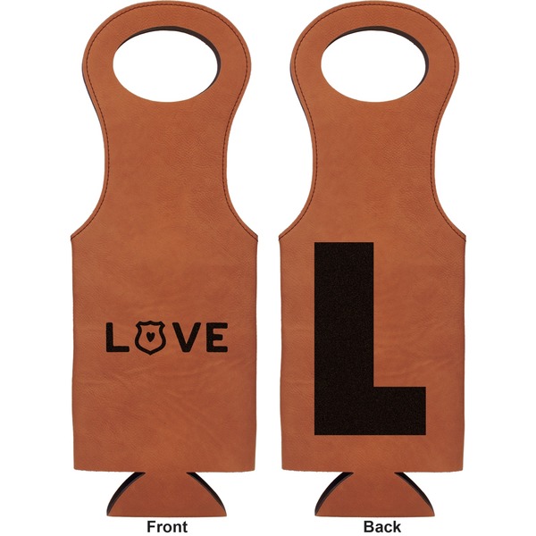 Police Quotes and Sayings Leatherette Wine Tote Double Sided - Front and Back