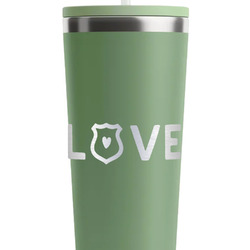 Police Quotes and Sayings RTIC Everyday Tumbler with Straw - 28oz - Light Green - Single-Sided