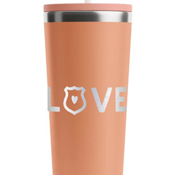 Police Quotes and Sayings RTIC Everyday Tumbler with Straw - 28oz - Peach - Single-Sided