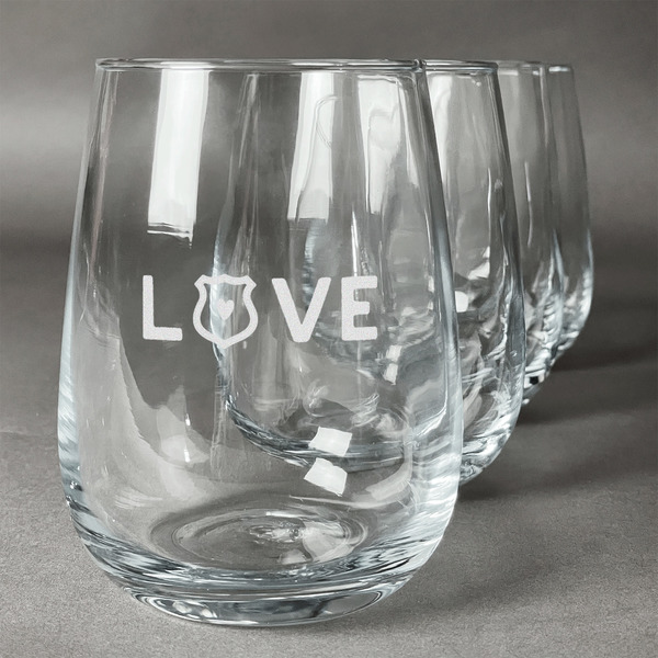 Custom Police Quotes and Sayings Stemless Wine Glasses (Set of 4)