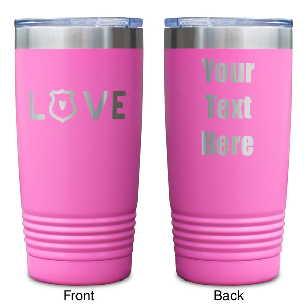 Police Quotes and Sayings Pink Polar Camel Tumbler - 20oz - Double Sided - Approval