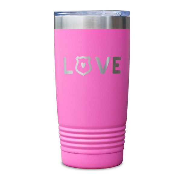 Police Quotes and Sayings Pink Polar Camel Tumbler - 20oz - Single Sided - Approval