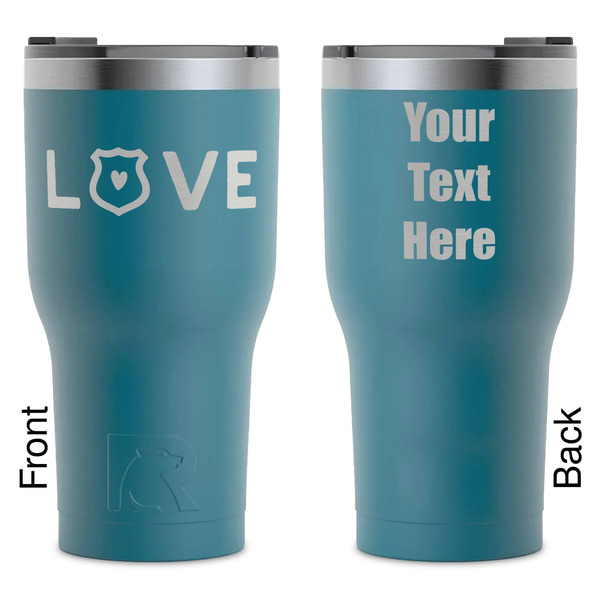 Custom Police Quotes and Sayings RTIC Tumbler - Dark Teal - Laser Engraved - Double-Sided