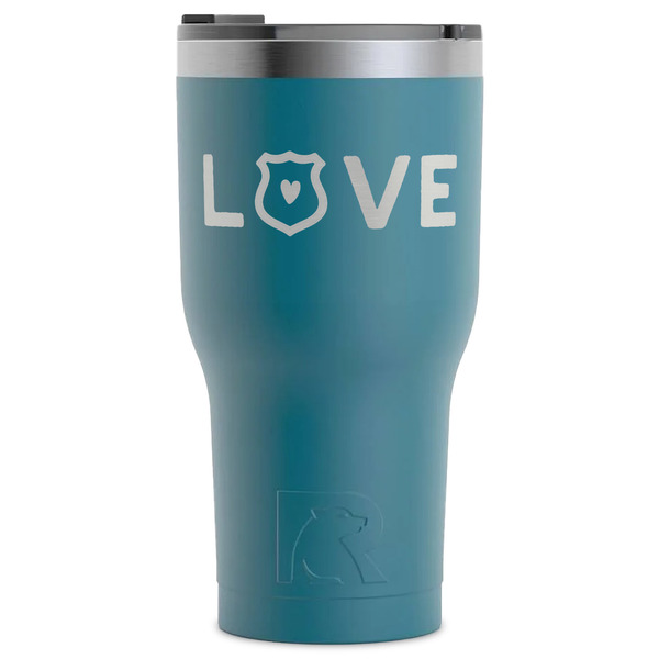 Custom Police Quotes and Sayings RTIC Tumbler - Dark Teal - Laser Engraved - Single-Sided