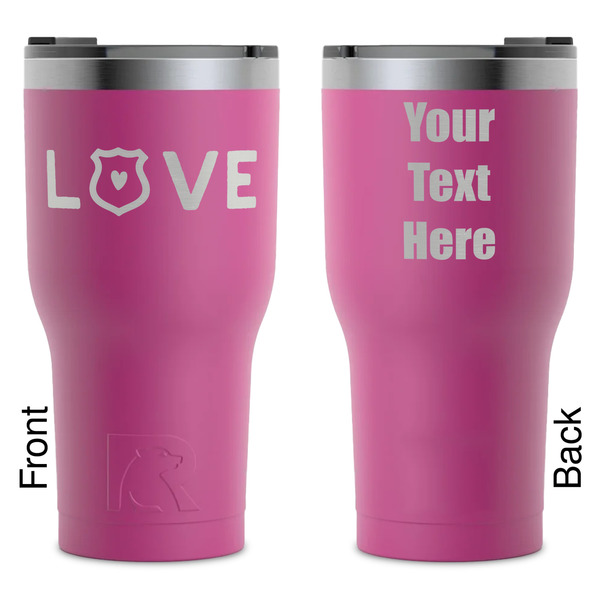 Custom Police Quotes and Sayings RTIC Tumbler - Magenta - Laser Engraved - Double-Sided