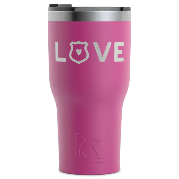 Custom Police Quotes and Sayings RTIC Tumbler - Magenta - Laser Engraved - Single-Sided