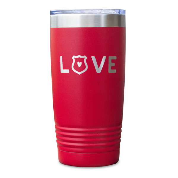 Police Quotes and Sayings Red Polar Camel Tumbler - 20oz - Single Sided - Approval