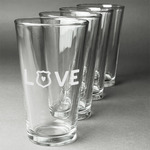 Police Quotes and Sayings Pint Glasses - Engraved (Set of 4)