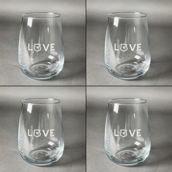 Police Quotes and Sayings Set of Four Personalized Stemless Wineglasses (Approval)