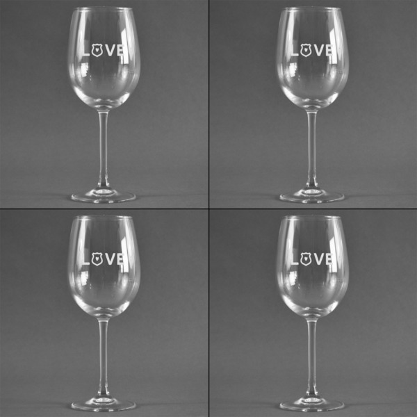 Police Quotes and Sayings Set of Four Personalized Wineglasses (Approval)