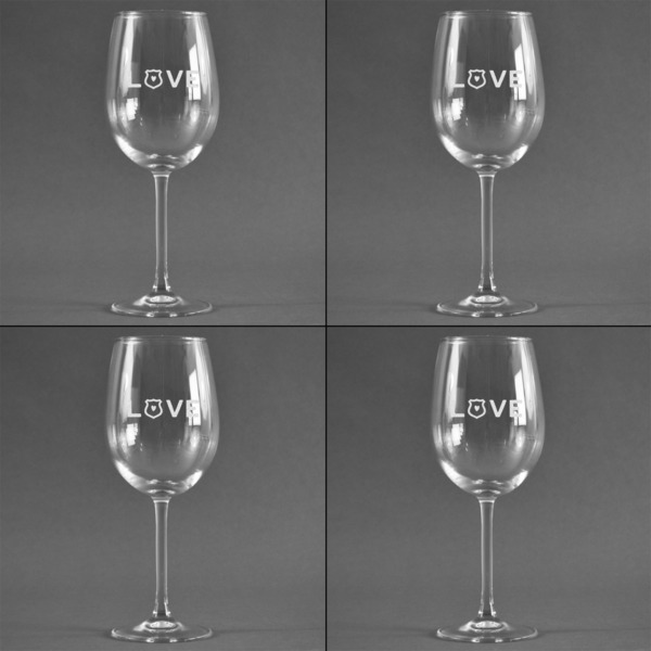 Police Quotes and Sayings Set of Four Personalized Wineglasses (Approval)