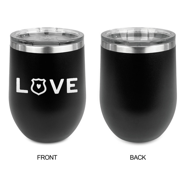 Police Quotes and Sayings Stainless Wine Tumblers - Black - Single Sided - Approval