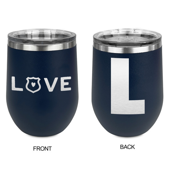 Police Quotes and Sayings Stainless Wine Tumblers - Navy - Double Sided - Approval