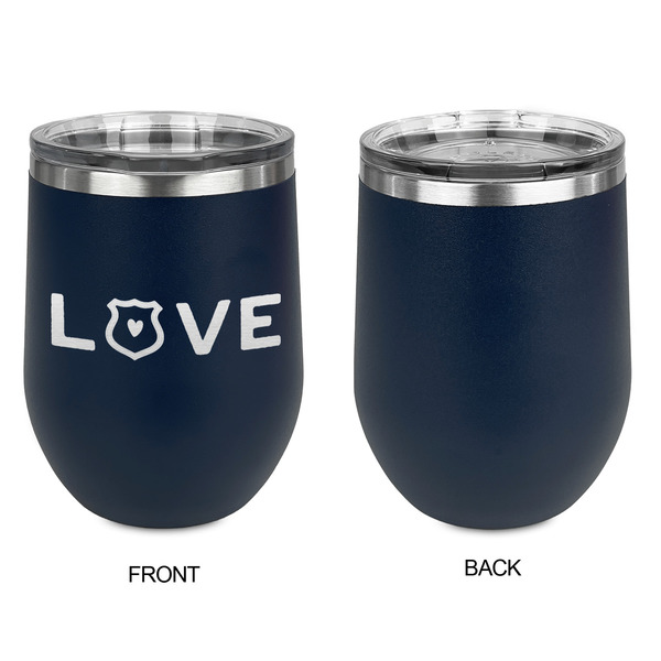 Police Quotes and Sayings Stainless Wine Tumblers - Navy - Single Sided - Approval
