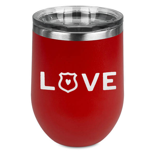 Custom Police Quotes and Sayings Stemless Stainless Steel Wine Tumbler - Red - Single Sided