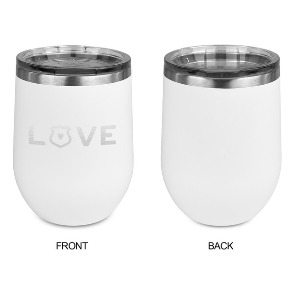 Police Quotes and Sayings Stainless Wine Tumblers - White - Single Sided - Approval