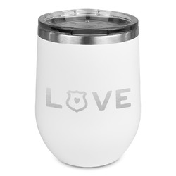 Police Quotes and Sayings Stemless Stainless Steel Wine Tumbler - White - Single Sided