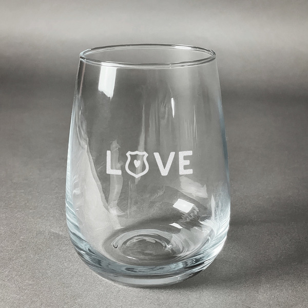 Custom Police Quotes and Sayings Stemless Wine Glass (Single)