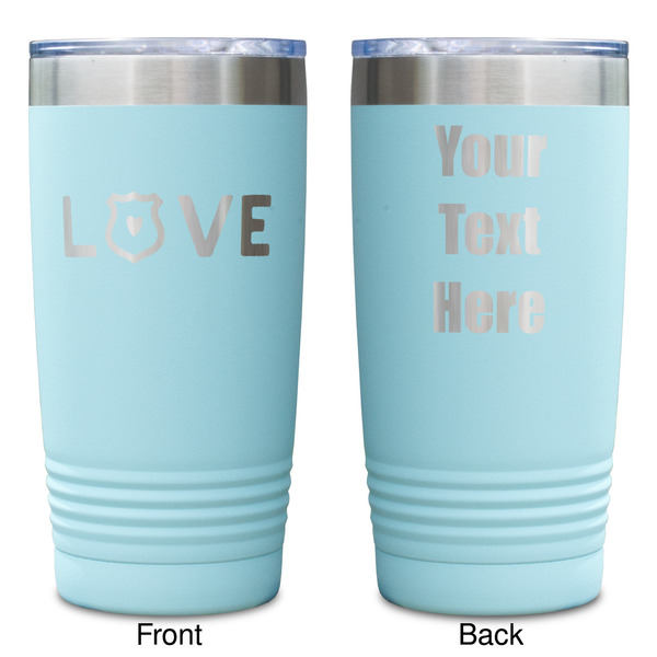 Police Quotes and Sayings Teal Polar Camel Tumbler - 20oz -Double Sided - Approval