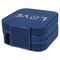 Police Quotes and Sayings Travel Jewelry Boxes - Leather - Navy Blue - View from Rear