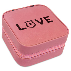 Police Quotes and Sayings Travel Jewelry Boxes - Pink Leather