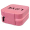 Police Quotes and Sayings Travel Jewelry Boxes - Leather - Pink - View from Rear