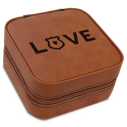 Police Quotes and Sayings Travel Jewelry Box - Rawhide Leather