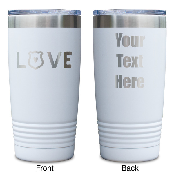 Police Quotes and Sayings White Polar Camel Tumbler - 20oz - Double Sided - Approval