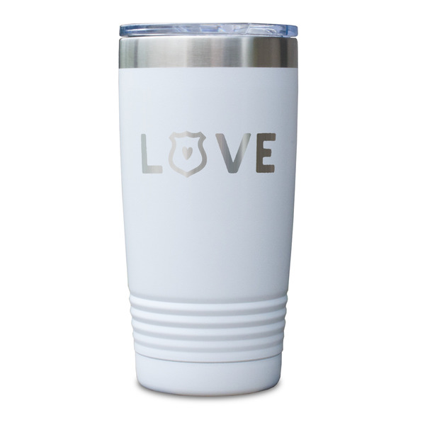 Police Quotes and Sayings White Polar Camel Tumbler - 20oz - Single Sided - Approval