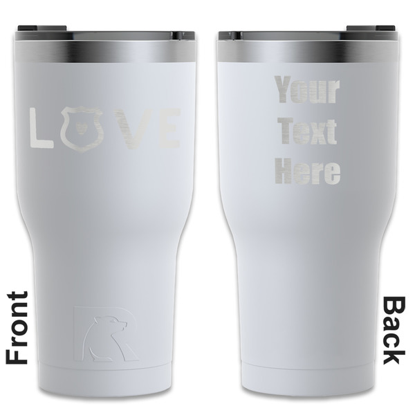 Custom Police Quotes and Sayings RTIC Tumbler - White - Engraved Front & Back (Personalized)