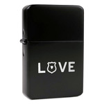 Police Quotes and Sayings Windproof Lighter - Black - Single Sided & Lid Engraved