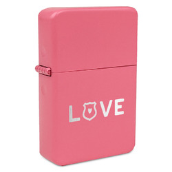 Police Quotes and Sayings Windproof Lighter - Pink - Single Sided