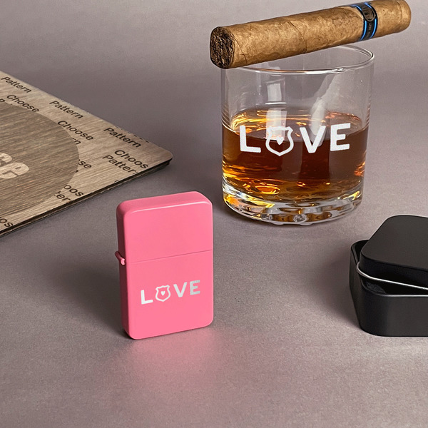 Police Quotes and Sayings Windproof Lighters - Pink - In Context