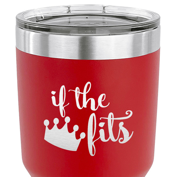 Princess Quotes and Sayings 30 oz Stainless Steel Ringneck Tumbler - Red - CLOSE UP