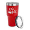 Princess Quotes and Sayings 30 oz Stainless Steel Ringneck Tumblers - Red - LID OFF