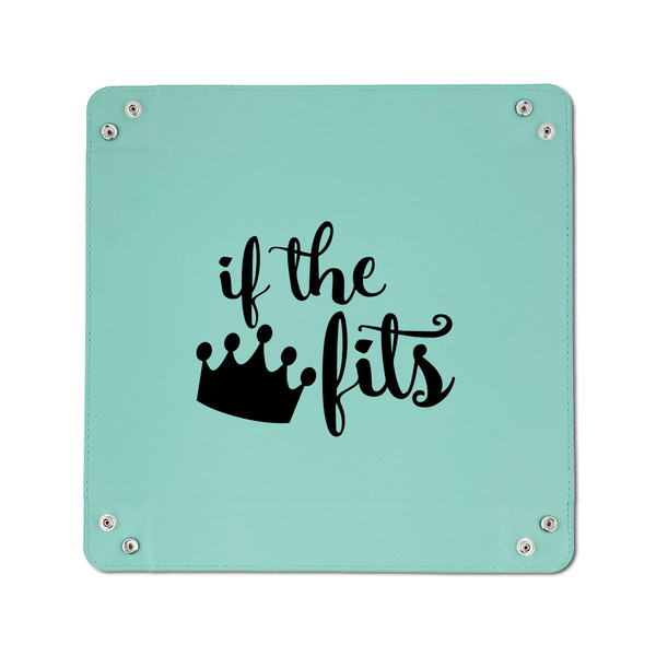 Princess Quotes and Sayings 6" x 6" Teal Leatherette Snap Up Tray - APPROVAL