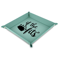 Princess Quotes and Sayings 9" x 9" Teal Faux Leather Valet Tray