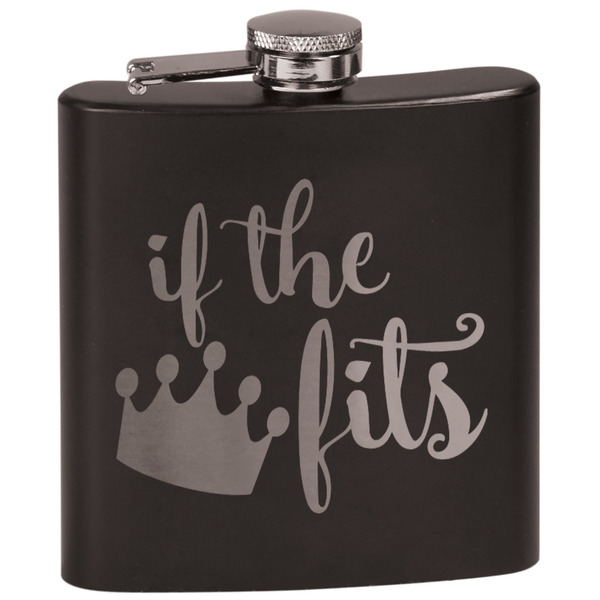 Custom Princess Quotes and Sayings Black Flask Set