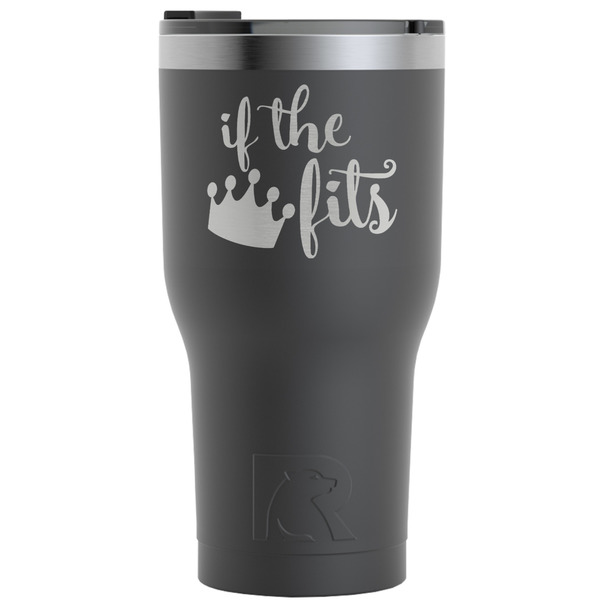 Custom Princess Quotes and Sayings RTIC Tumbler - Black - Engraved Front