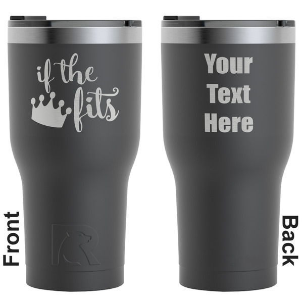 Custom Princess Quotes and Sayings RTIC Tumbler - Black - Engraved Front & Back (Personalized)