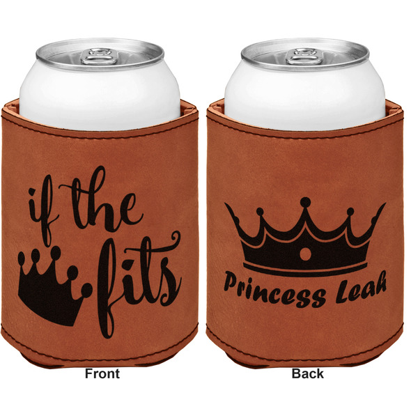 Princess Quotes and Sayings Cognac Leatherette Can Sleeve - Double Sided Front and Back