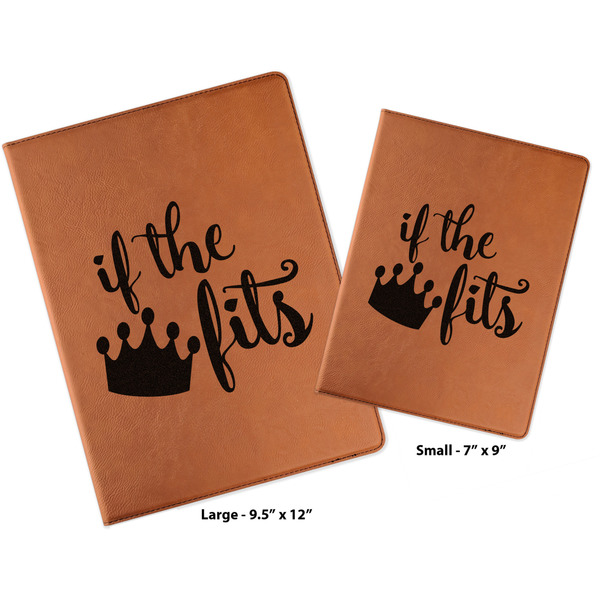 Princess Quotes and Sayings Cognac Leatherette Portfolios with Notepads - Compare Sizes