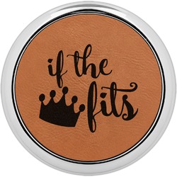 Princess Quotes and Sayings Leatherette Round Coaster w/ Silver Edge - Single or Set (Personalized)