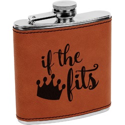 Princess Quotes and Sayings Leatherette Wrapped Stainless Steel Flask (Personalized)