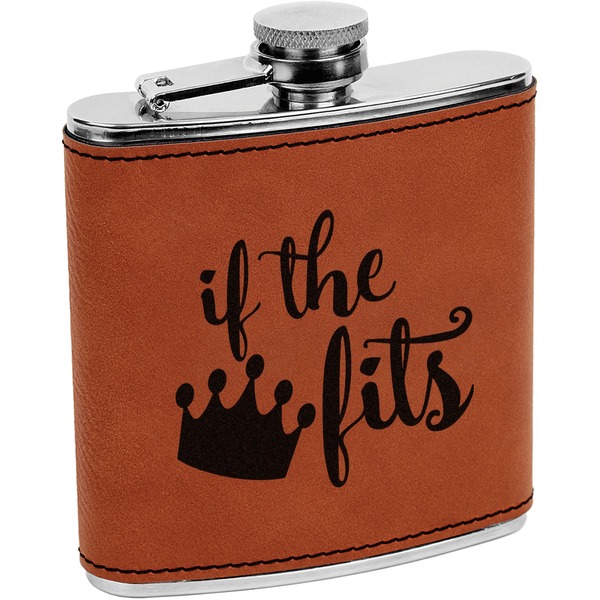 Custom Princess Quotes and Sayings Leatherette Wrapped Stainless Steel Flask