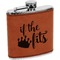 Princess Quotes and Sayings Cognac Leatherette Wrapped Stainless Steel Flask