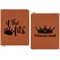 Princess Quotes and Sayings Cognac Leatherette Zipper Portfolios with Notepad - Double Sided - Apvl